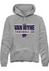 Rex Van Wyhe Rally Mens Graphite K-State Wildcats NIL Stacked Box Hooded Sweatshirt