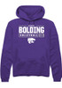 Sydney Bolding Rally Mens Purple K-State Wildcats NIL Stacked Box Hooded Sweatshirt
