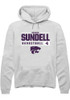 Serena Sundell Rally Mens White K-State Wildcats NIL Stacked Box Hooded Sweatshirt