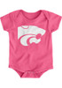 Baby Pink K-State Wildcats Primary Logo Short Sleeve One Piece