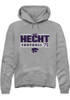 Sam Hecht Rally Mens Graphite K-State Wildcats NIL Stacked Box Hooded Sweatshirt