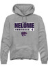 Tyler Nelome Rally Mens Graphite K-State Wildcats NIL Stacked Box Hooded Sweatshirt