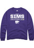 Symone Sims Rally Mens Purple K-State Wildcats NIL Stacked Box Crew Sweatshirt