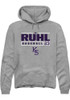 Ty Ruhl Rally Mens Graphite K-State Wildcats NIL Stacked Box Hooded Sweatshirt