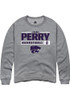 Tylor Perry Rally Mens Graphite K-State Wildcats NIL Stacked Box Crew Sweatshirt