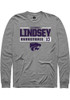 Taymont Lindsey Rally Mens Graphite K-State Wildcats NIL Stacked Box Tee