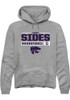 Taryn Sides Rally Mens Graphite K-State Wildcats NIL Stacked Box Hooded Sweatshirt