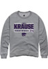 Trey Krause Rally Mens Graphite K-State Wildcats NIL Stacked Box Crew Sweatshirt