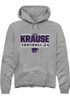 Trey Krause Rally Mens Graphite K-State Wildcats NIL Stacked Box Hooded Sweatshirt