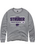 Tyson Struber Rally Mens Graphite K-State Wildcats NIL Stacked Box Crew Sweatshirt