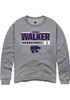 Zyanna Walker Rally Mens Graphite K-State Wildcats NIL Stacked Box Crew Sweatshirt