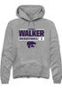 Zyanna Walker Rally Mens Graphite K-State Wildcats NIL Stacked Box Hooded Sweatshirt