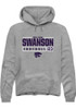 William Swanson Rally Mens Graphite K-State Wildcats NIL Stacked Box Hooded Sweatshirt
