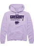 Gabriella Gregory Rally Mens Lavender K-State Wildcats NIL Stacked Box Hooded Sweatshirt