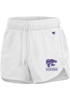 Womens K-State Wildcats White Champion Curved Shorts