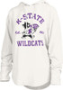 Womens K-State Wildcats White Pressbox Glitter Hooded Sweatshirt