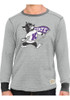 Mens K-State Wildcats Grey Original Retro Brand Deconstructed Fashion Sweatshirt