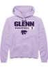 Jaelyn Glenn Rally Mens Lavender K-State Wildcats NIL Stacked Box Hooded Sweatshirt