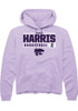 Jamia Harris Rally Mens Lavender K-State Wildcats NIL Stacked Box Hooded Sweatshirt