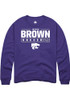 Jazmin Brown Rally Mens Purple K-State Wildcats NIL Stacked Box Crew Sweatshirt