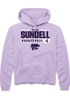Serena Sundell Rally Mens Lavender K-State Wildcats NIL Stacked Box Hooded Sweatshirt