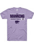 Taj Manning Lavender K-State Wildcats NIL Stacked Box Short Sleeve T Shirt