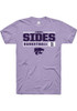 Taryn Sides Lavender K-State Wildcats NIL Stacked Box Short Sleeve T Shirt