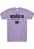 Will McNair Jr. Lavender K-State Wildcats NIL Stacked Box Short Sleeve T Shirt