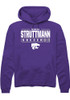 Morgan Struttmann Rally Mens Purple K-State Wildcats NIL Stacked Box Hooded Sweatshirt