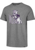 Grey K-State Wildcats Big Logo Match Short Sleeve Fashion T Shirt