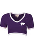 K-State Wildcats Cropped Ringer Short Sleeve T-Shirt - Purple