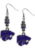 Euro Bead Earrings K-State Wildcats Womens Earrings - Grey