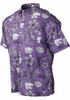 Mens Purple K-State Wildcats Vintage Wash Floral Short Sleeve Dress Shirt