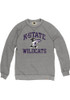 Mens K-State Wildcats Grey Rally Number One Distressed Triblend Fleece Fashion Sweatshirt