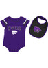 Baby K-State Wildcats Purple Colosseum Chocolate One Piece with Bib Set