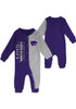 Baby Purple K-State Wildcats Half Time Coverall Long Sleeve One Piece