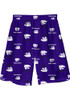 Youth Purple K-State Wildcats All Over Logo Short Loungewear Sleep Pants