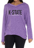 Womens K-State Wildcats Purple Flying Colors Bailey Crew Sweatshirt