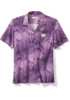 Mens K-State Wildcats Purple Tommy Bahama Sport bahama Coast Luminescent Fronds Camp Short Sleeve Dress Shirt