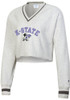 Womens K-State Wildcats Grey Champion RW Cropped Crew Sweatshirt