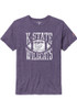 Purple K-State Wildcats Football Square In Short Sleeve Fashion T Shirt