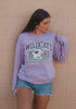 Womens K-State Wildcats Lavender Gameday Social Muncie Helmet Crew Sweatshirt