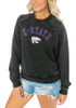 Womens K-State Wildcats Charcoal Gameday Couture Dont Blink Vintage Stud Crew Sweatshirt