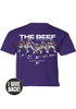 Youth Purple K-State Wildcats Football Beef Is Back Short Sleeve Player T-Shirt