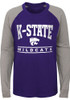 Youth Purple K-State Wildcats Classic Raglan Long Sleeve Fashion T-Shirt