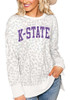 Womens K-State Wildcats Grey Gameday Couture Hide and Chic Leopard Crew Sweatshirt