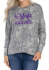 Womens K-State Wildcats Grey Flying Colors Brandy Crew Sweatshirt