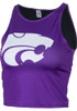 Womens Purple K-State Wildcats Cropped First Down Tank Top