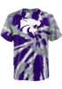 Youth Purple K-State Wildcats Tie Dye Primary Logo Short Sleeve T-Shirt
