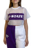 Womens K-State Wildcats White Hype and Vice Cropped Mesh Jersey Fashion Football